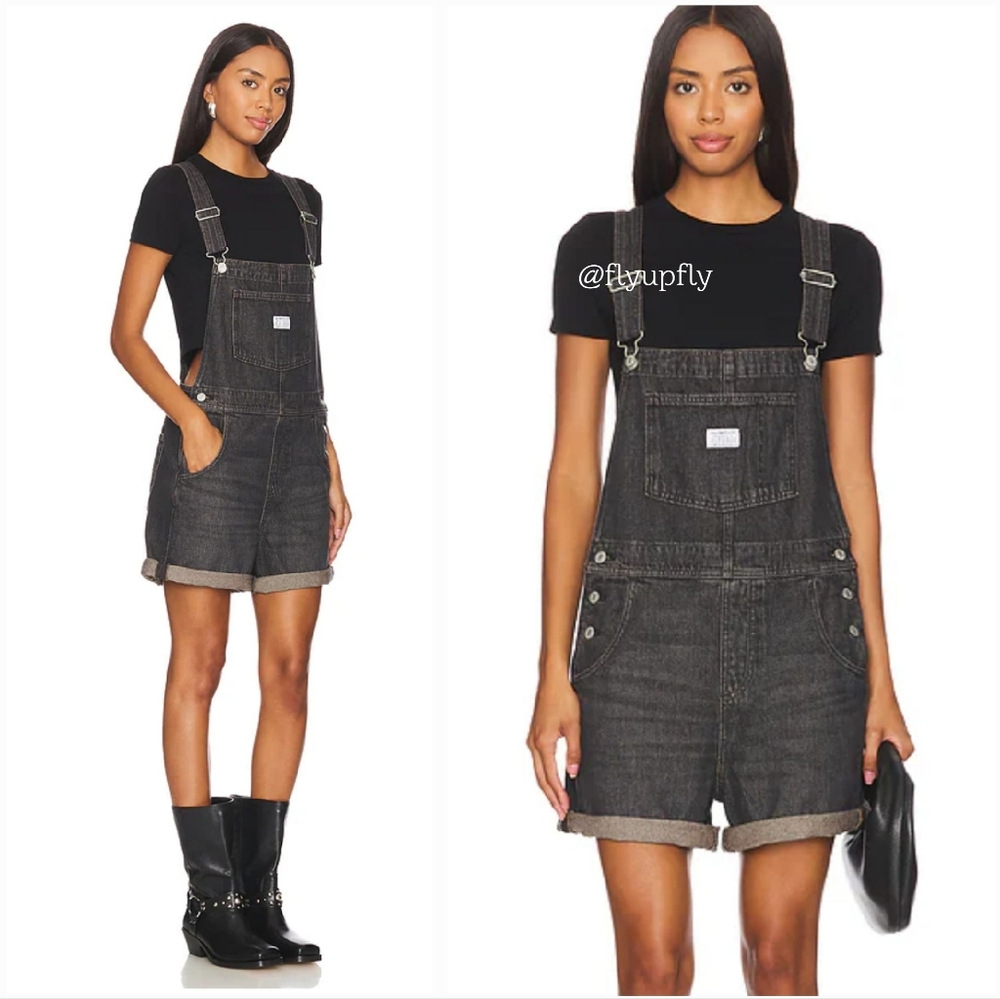 Levi's Vintage Denim Shortalls Short Overalls - Picture 4 of 10